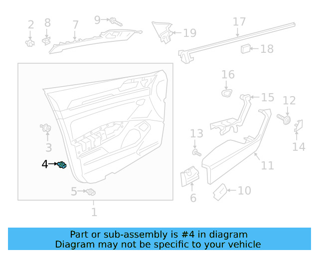 Door Trim Panel Rear Clip 510-868-246 - View 36