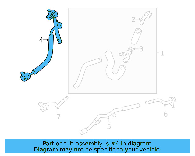 Water Pipe 06K-121-497-AQ - View 3