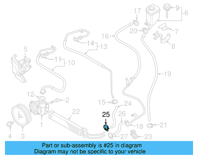 Reservoir Hose Clamp N-906-869-02 - View 349