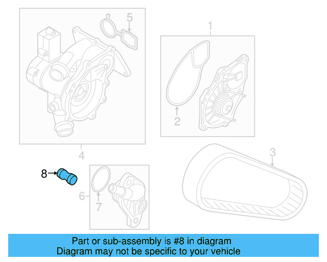 Engine Coolant Thermostat Housing Adapter 06L-121-131 - View 3