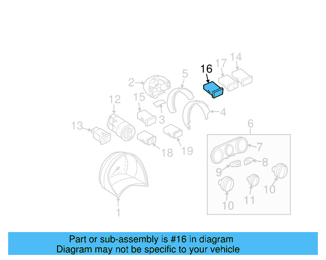 Hazard Switch 1C0-953-235-D-B41 - View 4