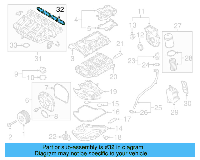 Engine Intake Manifold Gasket 06K-129-717-A - View 3