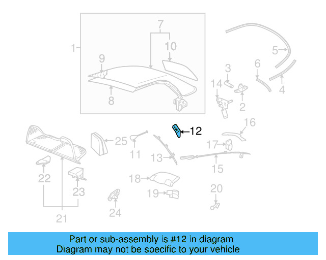 Convertible Top Frame Guide 1Y0-871-371 - View 6