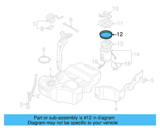 Fuel Pump Assembly Seal 1J0-919-133-B - View 38