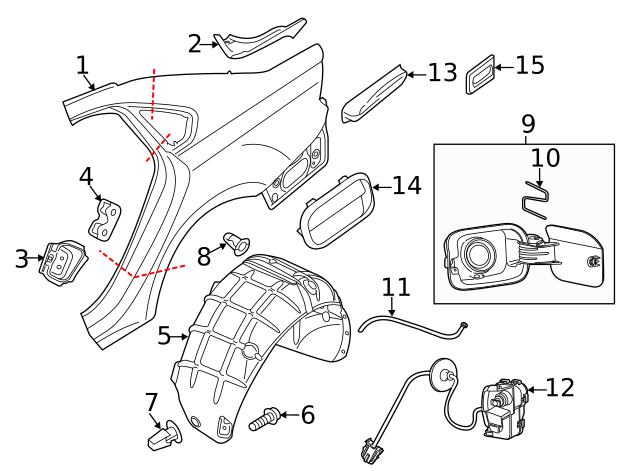 Fuel Door Spring 1J0-809-931 - View 6