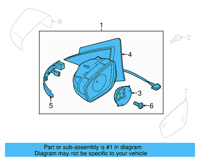 Mirror Assembly 561-857-508-R-9B9 - View 2