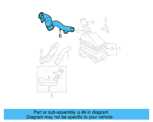 Engine Air Intake Hose 1C0-129-622-F - View 24