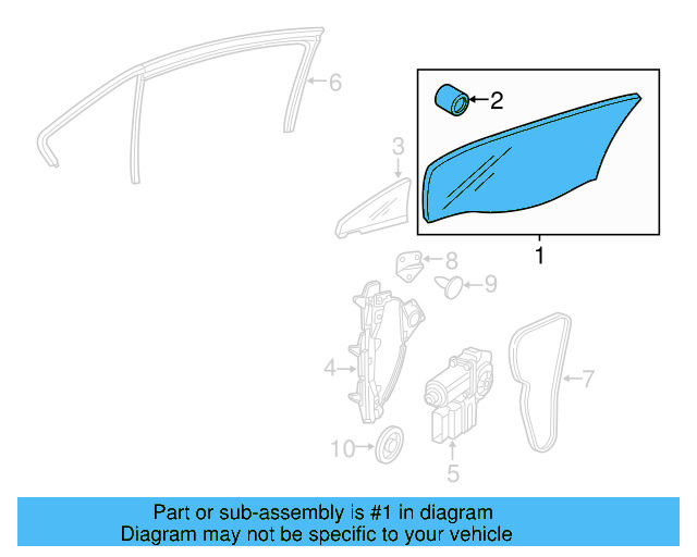 Movable Glass 5C6-845-026 - View 2