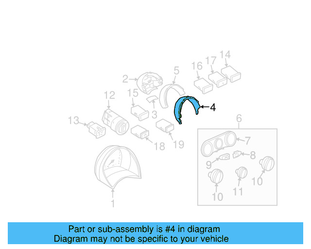 Cluster Bezel 1C1-857-211-C-2AQ - View 4
