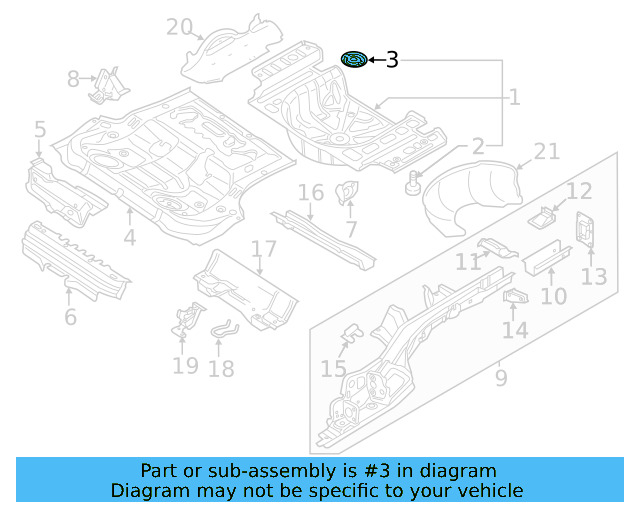 Rear Floor Pan Retainer 1T0-803-274 - View 43