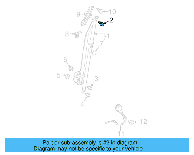 Front Belt Assembly Upper Bolt N-912-355-01 - View 9
