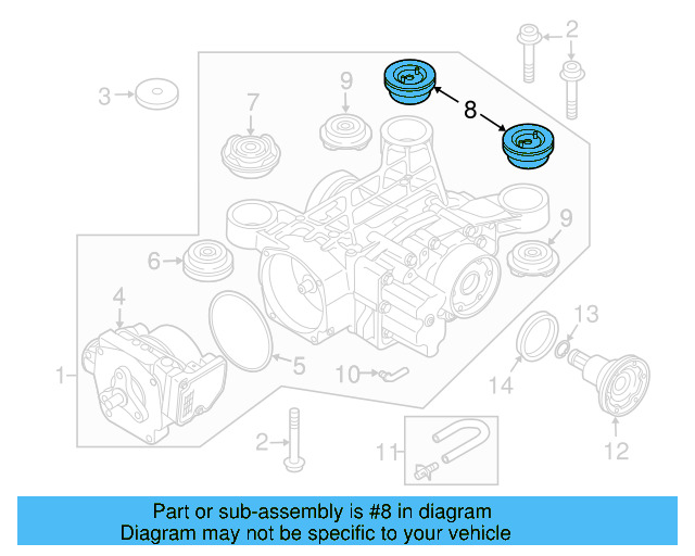 Differential Assembly Rear Mount 1K0-599-437-A - View 8