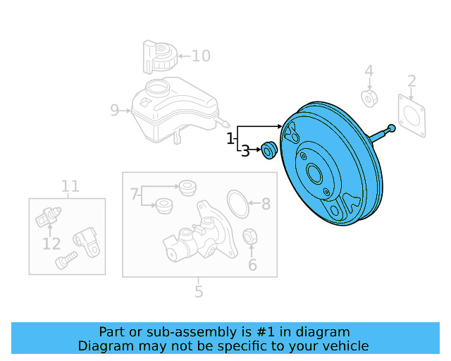 Brake Booster 561-614-106-E - View 5