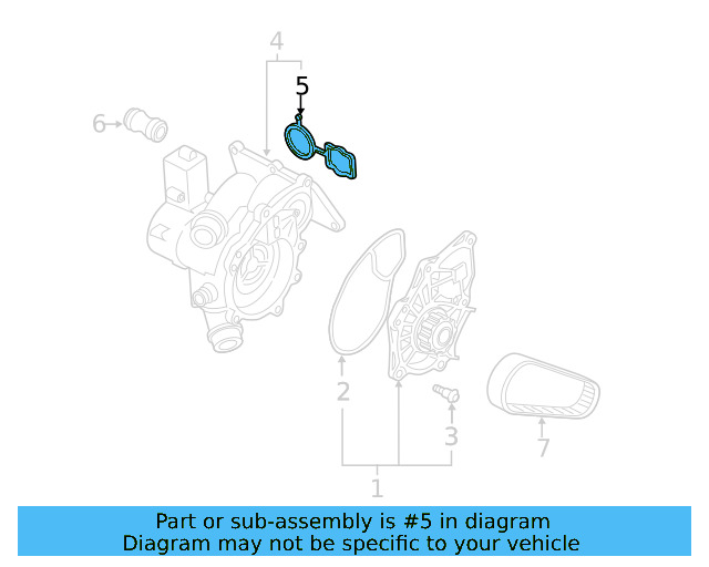Engine Water Pump Housing Gasket 06L-121-139-A - View 2
