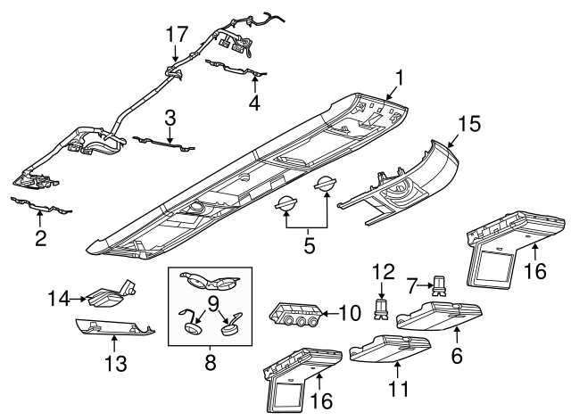 Overhead Console Front Bracket 7B0-817-161-B - View 10