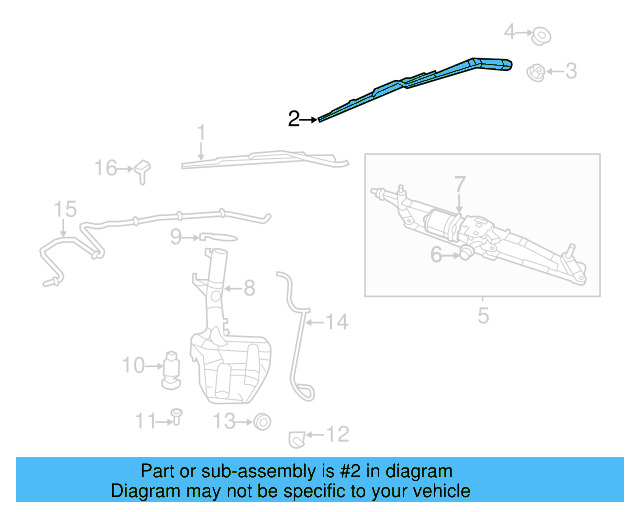 Wiper Arm Assembly 7B0-955-409-A - View 2