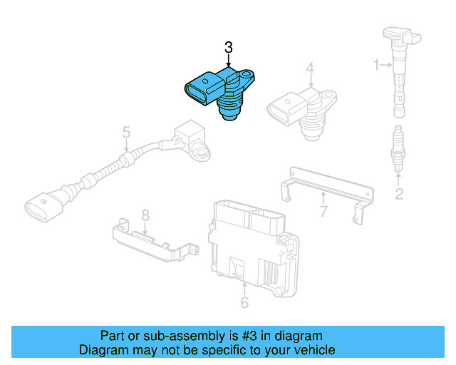 Engine Camshaft Position Sensor 07L-905-163-C - View 29