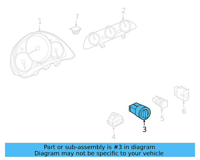Headlamp Switch 3C8-941-431-F-XSH - View 20