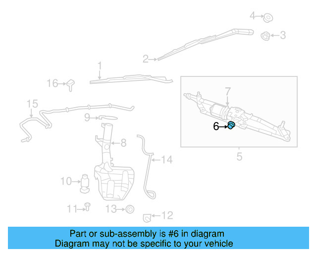 Motor & Linkage Grommet 7B0-955-754 - View 3