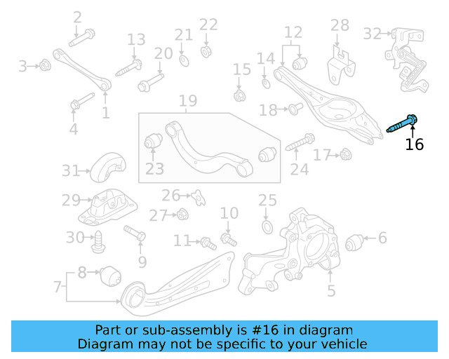 Lower Control Arm Front Bolt N-910-662-01 - View 16