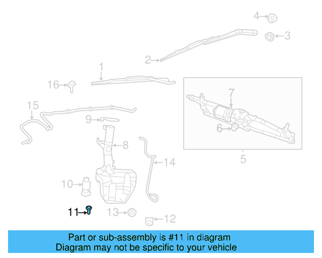 Washer Pump Seal 7B0-955-465 - View 2
