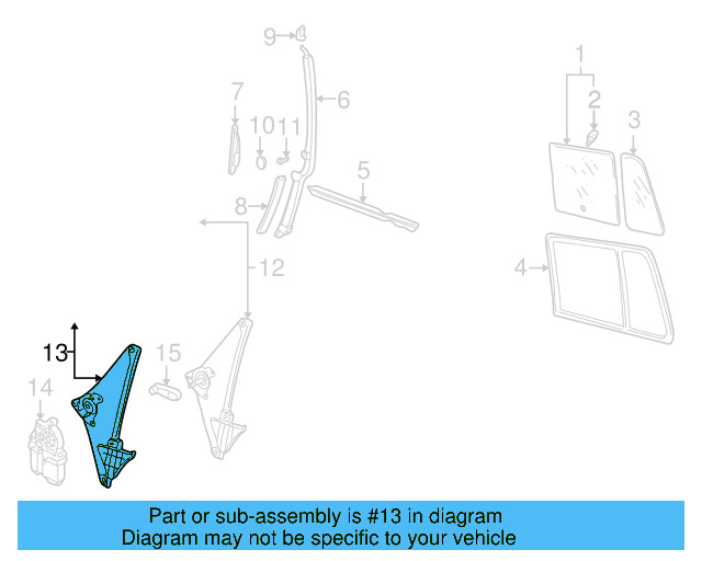 Window Regulator 1H4-839-401-E - View 2
