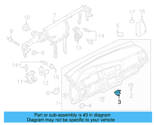 Cluster Cover Retainer Clip 3B0-867-190 - View 78