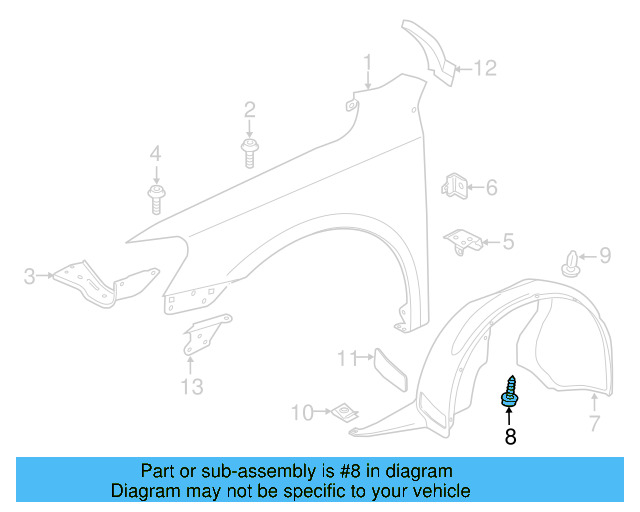 Bumper Cover Mount Bolt N-909-747-01 - View 161