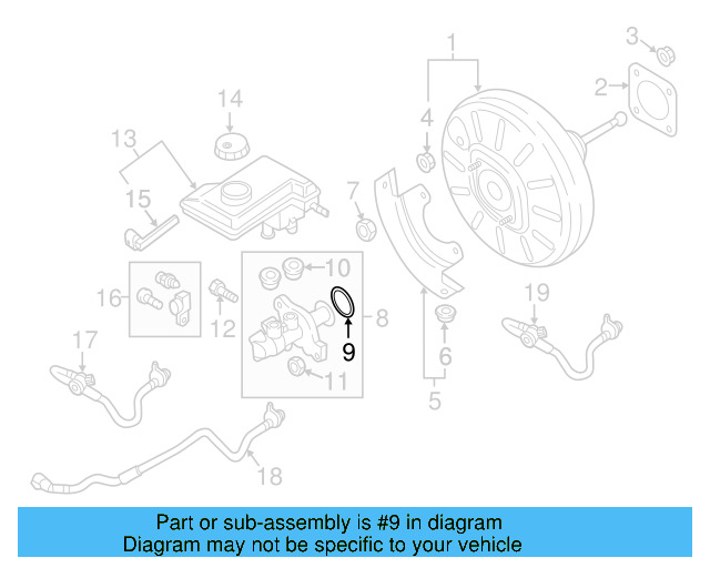 Master Cylinder Gasket 8K0-611-243-B - View 17