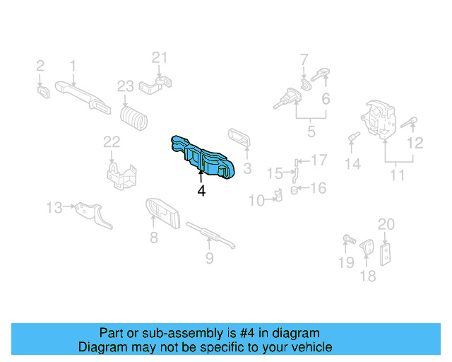 Exterior Door Handle Base 3B0-837-885-K