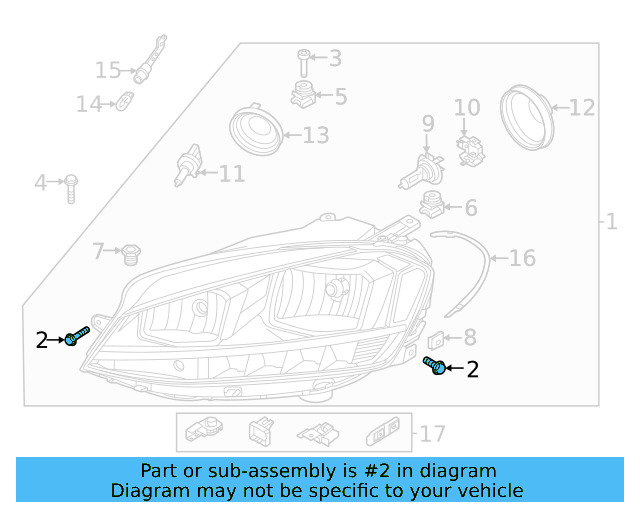 Headlamp Assembly Lower Bolt N-911-664-01 - View 52