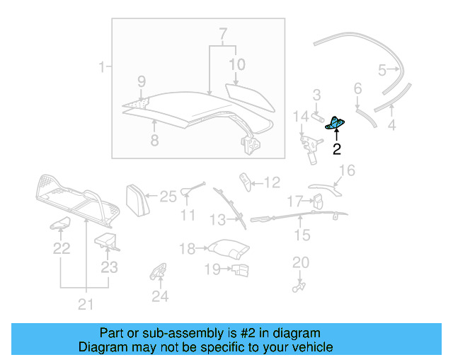 Top Assembly Mount Bracket 1Y0-871-785-B - View 4