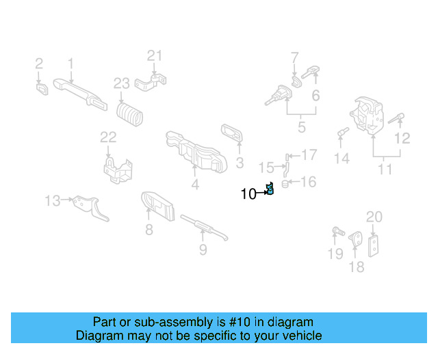 Handle, Inside Clip 3B0-837-200 - View 5