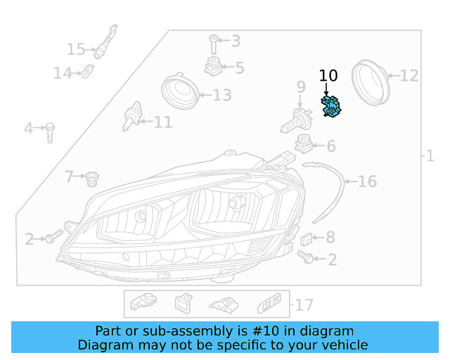 Low Beam Bulb Mount 5M0-941-160-A - View 26