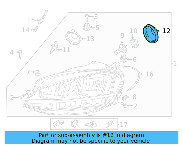 Low Beam Bulb Cap 5G0-941-607-C - View 6