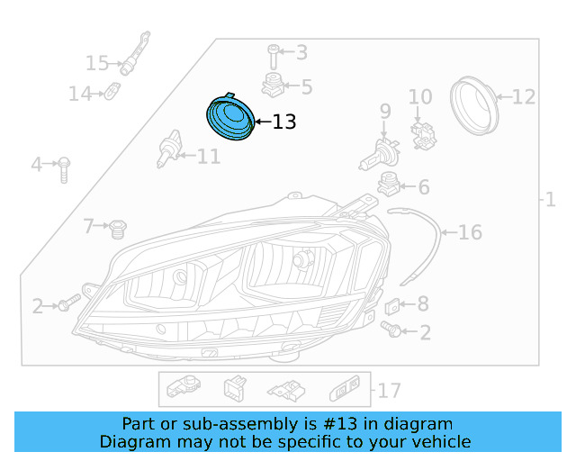 Low Beam Bulb Cap 5G0-941-607-C - View 7