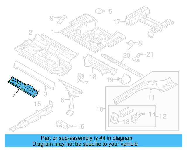 Rear Floor Pan Retainer 1T0-803-274 - View 16