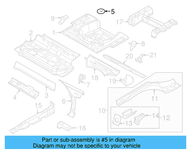 Rear Floor Pan Retainer 1T0-803-274 - View 47