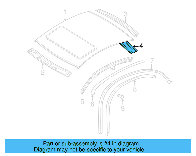Roof Bow 3B0-817-119 - View 3