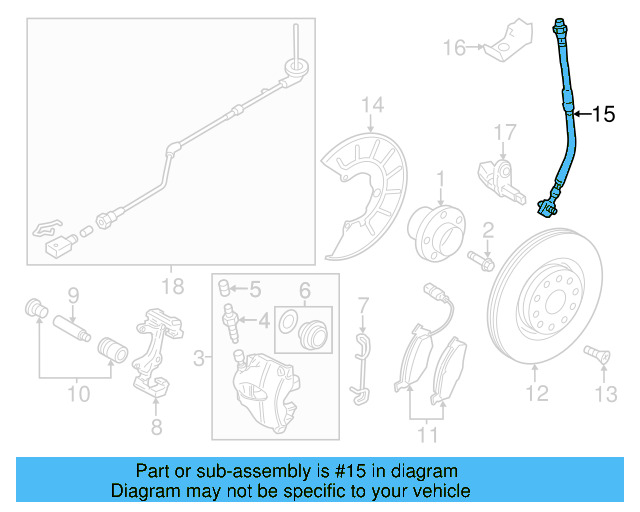Brake Hose 5C0-611-701-A - View 15