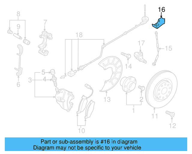 Brake Hose Bracket 1K0-611-841-F - View 10