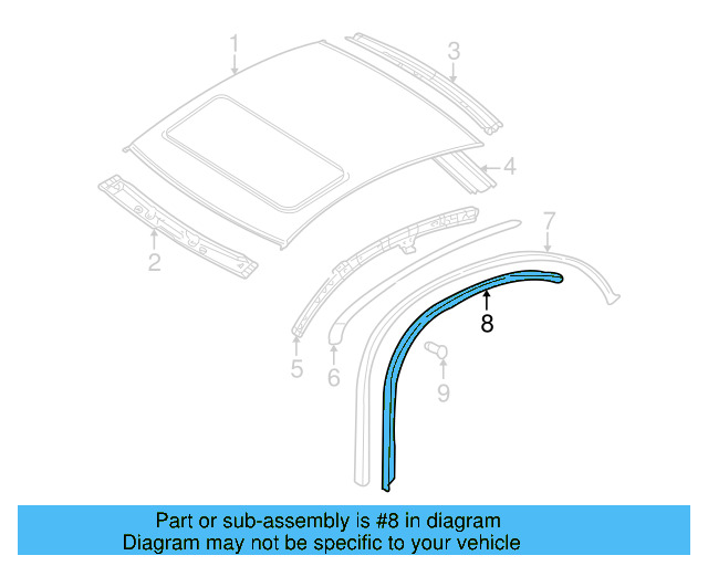 Strip Molding 3B5-853-709-F-B41 - View 2