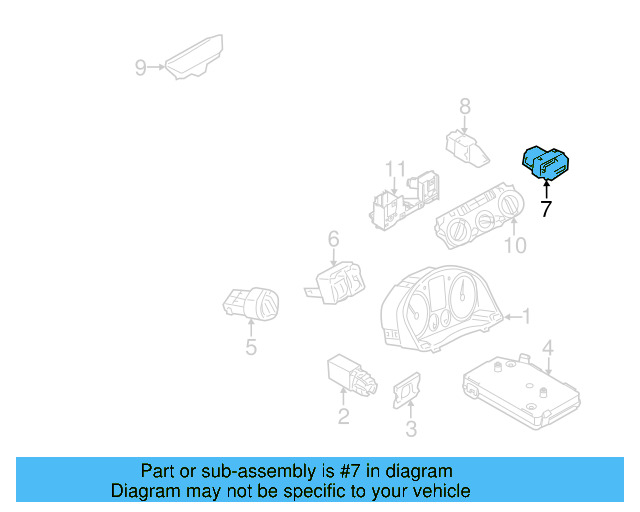 Hazard Switch 5K0-953-509-A - View 3
