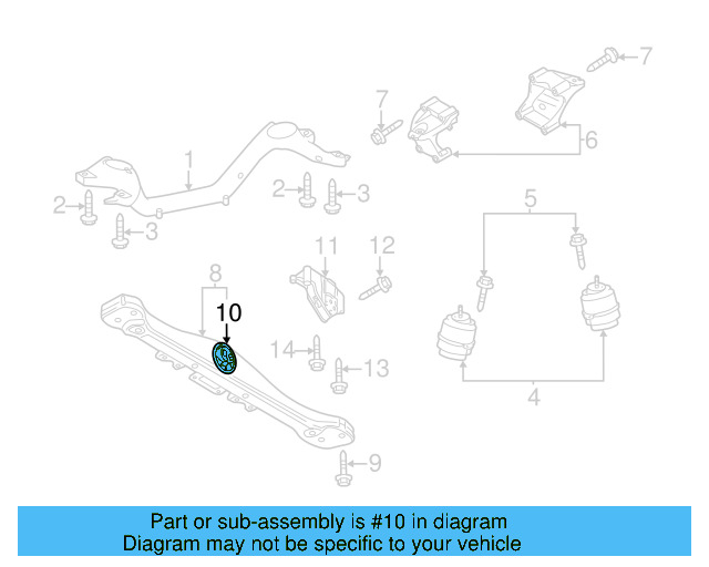 Automatic Transmission Mount 7L0-399-249-C - View 3