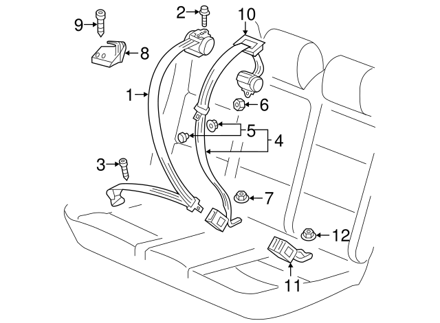 Center Belt Assembly Nut N-989-234-03