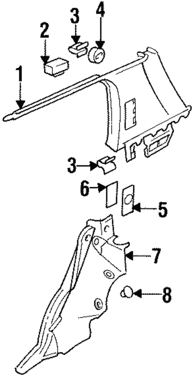Windshield Pillar Trim Clip 1H0-867-260-C
