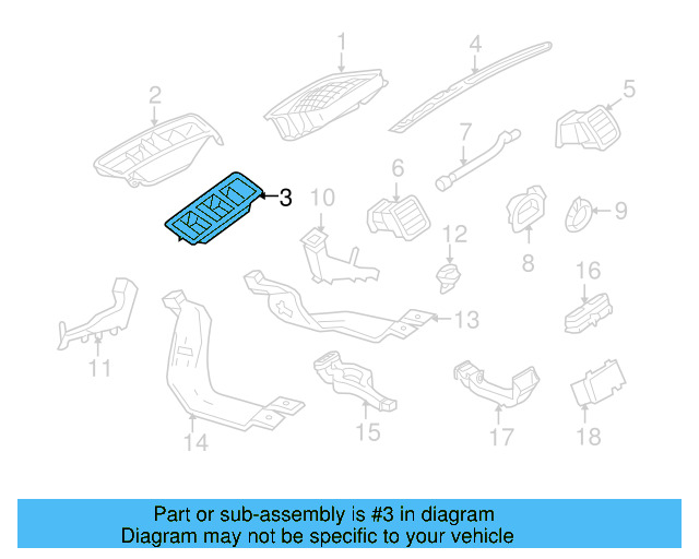 Instrument Panel Air Duct 1KM-819-805 - View 63