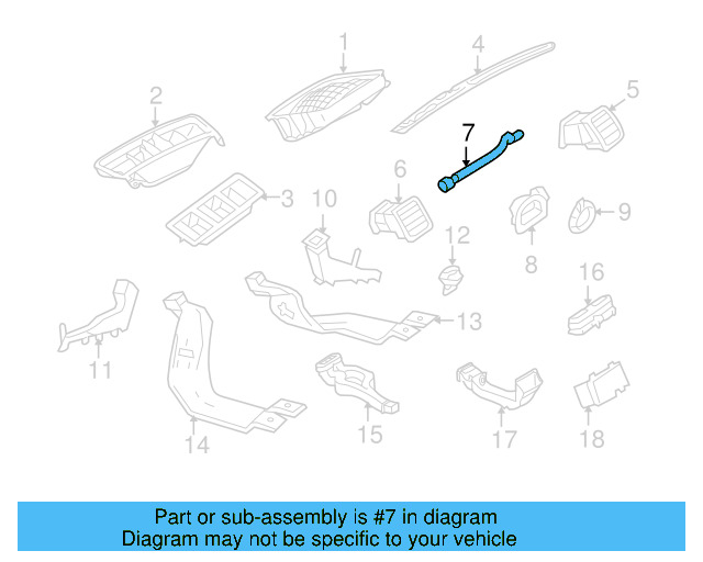 Instrument Panel Air Duct 1KM-819-805 - View 24