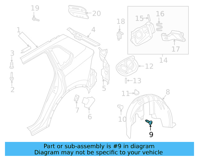 Bumper Cover Mount Bolt N-909-747-01 - View 193