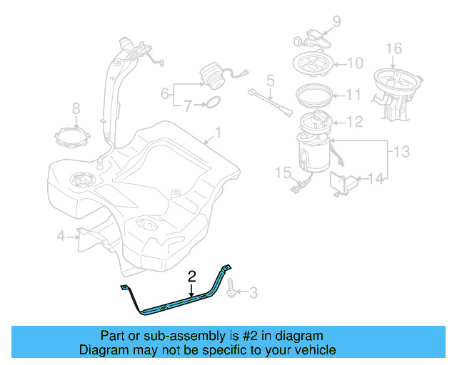 Fuel Tank Strap 3C0-201-653-B - View 7